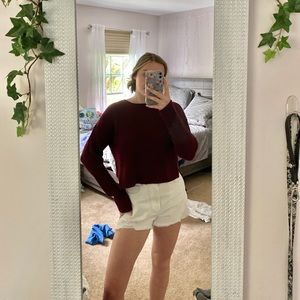 f21 burgundy sweater